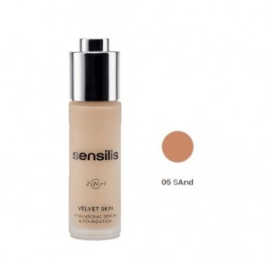 Velvet Skin Maquillaje & Serum Hialurónico Nº 5 Sand, 30 ml. - Sensilis