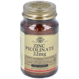 Solgar Piccolinato Zinc 22Mg 100 Comprimidos