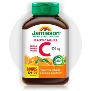 Jamieson Vitamina C 500Mg Naranja Masticable 100 + 20Comp