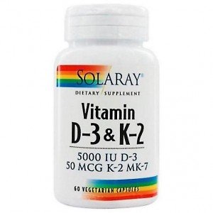 Solaray Vitamina D3 Y K2 (Mk7) 60Caps