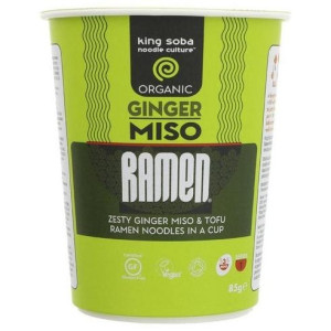 King Soba Vaso Ramen Miso Jengibre Sin Gluten Bio 85G