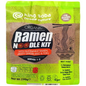 King Soba Organic Noodles Ramen Kit Trigo Sarraceno 190G
