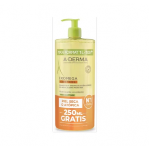 Exomega Control Aceite Limpiador Emoliente, Maxi formato 1 Litro. - A-Derma