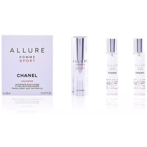Allure Homme Sport Cologne Eau De Toilette Vaporizador De Viaje Y 2 Recargas 3 X 20 Ml