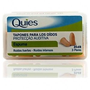 Tapones Oidos Goma - Quies (6 Unidades Color Carne)