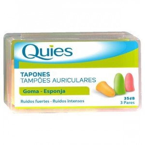 Tapones Oidos Espuma Fluo - Quies (6 Unidades)