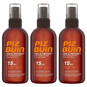 Piz Buin Fps 15 Proteccion Media - Aceite En Spray Solar Acelerador De Bronceado (1 Envase 150 Ml)