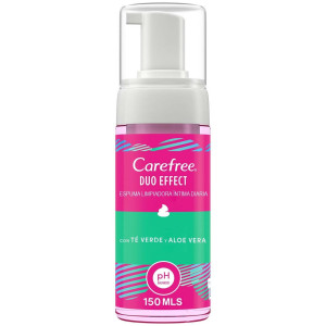Carefree Duo Effect Espuma Íntima Té Verde Y Aloe Vera 150Ml