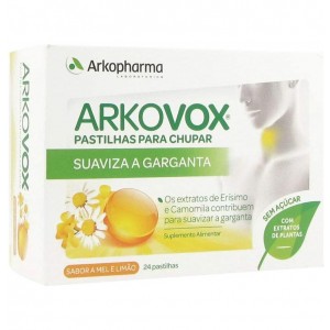 Arkovox (24 Pastillas Sin Azucar Sabor Miel Y Limon)