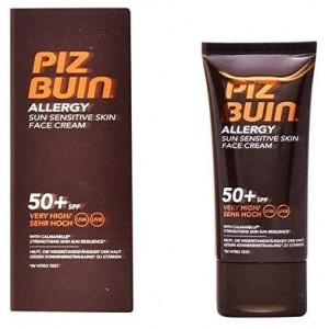Piz Buin Allergy Crema Facial Piel Sensible Al Sol Spf 50+ - Proteccion Muy Alta (1 Envase 50 Ml)