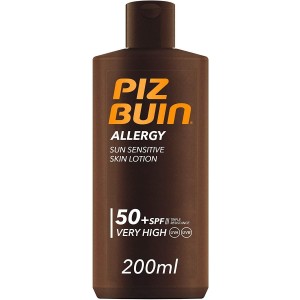 Piz Buin Allergy Locion Piel Sensible Al Sol Spf 50+ - Proteccion Muy Alta (1 Envase 200 Ml)