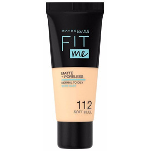 Maybelline Fit Me! Foundation Matte+Poreless 112-Soft Beige 30Ml