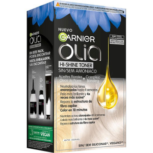 Olia Hi Shine Toner Coloración Semipermanente Neutralizador De Tonos 9.1 Rubio Ceniza 3 Pz