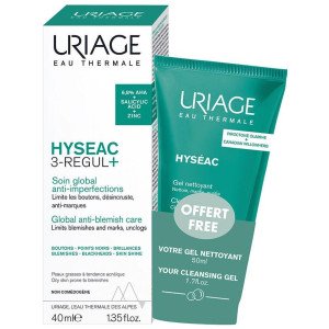 Hyseac 3 Regul+. Granos, Puntos Negros + Gel Limpiador Estuche, Antiacné, Poros Y Puntos Negros Uriage - Perfumes Club