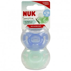 Nuk Chupete Sensitive Silicona 6-18 Meses, 2 Unidades