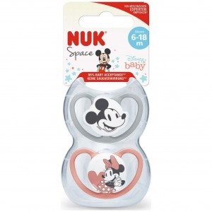 Nuk Chupete Space Mickey Silicona Rojo 6-18 Meses
