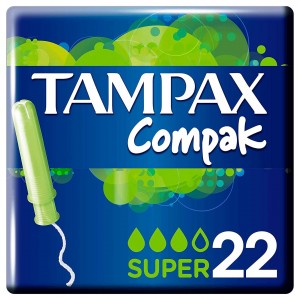 Tampax Compak Tampon 100%Algodon (Super 22 U)