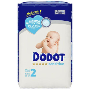 Dodot Sensitive Rn Talla 2 Pañales 4-8 Kg 58 U