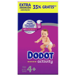 Dodot Activity Extra Talla 4+ Pañales 10-15 Kg 104 U
