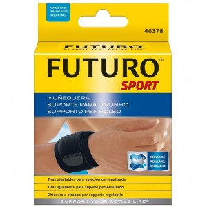 Muñequera Deportiva Futuro Velcro Sport, Talla S M. - 3M