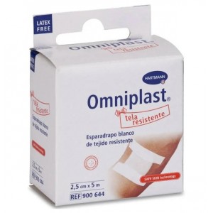 Esparadrapo Hipoalergico - Omniplast Tejido Resistente (1 Unidad 5 M X 2,5 Cm Color Blanco)