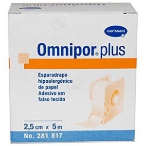 Esparadrapo Hipoalergico - Omnipor Papel (1 Unidad Con Dispensador 5 M X 2,5 Cm)