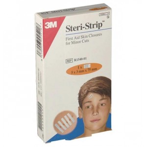 Nexcare Steri Strip Sutura Cutánea Estéril,  75 mm  x 3 mm,  5 Tiras. - 3M