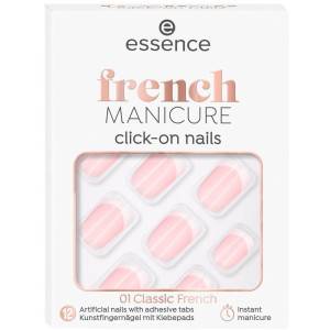 French Manicure Click-On Nails Artificiales 01-Classic French 12 U