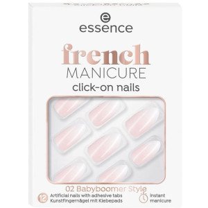 French Manicure Click-On Nails Artificiales 02-Babyboomer Style 12 U