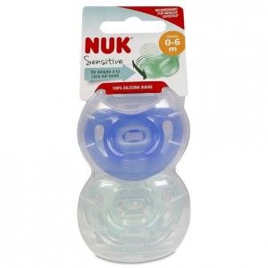 Nuk Chupete Sensitive Silicona 0-6 Meses, 2 Unidades