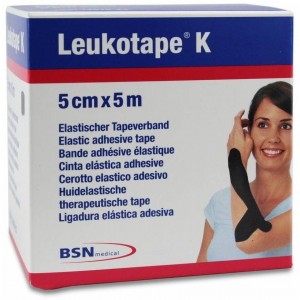 Leukotape K Cinta Autoadhesiva Elástica 5 Cm X 5 M Color Negro, 1 Ud