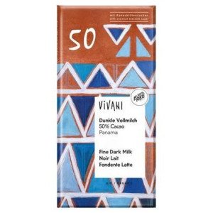 Vivani Chocolate Negro 50% Con Leche Y Azucar De Coco Bio 80G
