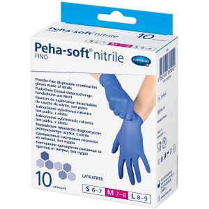 Guantes De Nitrilo Desechables - Peha-Soft Nitrile Fino (10 Unidades Talla Mediana)