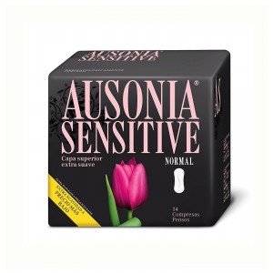 Compresas Higienicas Femeninas - Ausonia Sensitive (Normal Con Alas 14 U)
