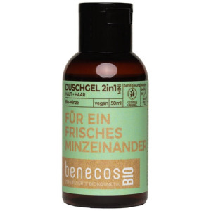 Benecos Gel Baño 2 En 1 Menta Mini Viaje Bio Vegano 50Ml