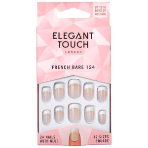 French Bare Nails With Glue Square 124-S 24 U