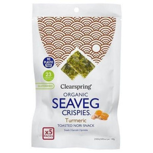 Clearspring Alga Nori Tostada Cúrcuma Multipack Snack 5X4G