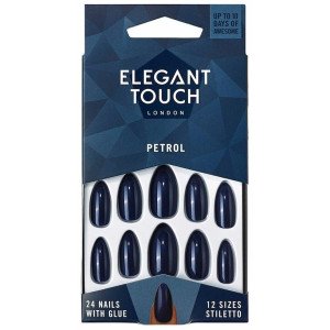 Polished Colour Nails With Glue Stiletto Petrol 24 U