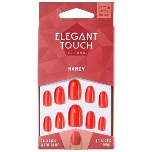 Polished Colour Nails With Glue Oval Nancy