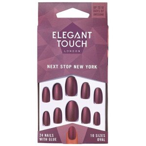 Polished Colour Nails With Glue Oval Next Stop New York