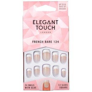 French Bare Nails With Glue Square 124-S 24 U