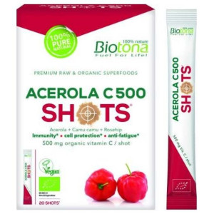 Acerola C 500 Raw 20Shots. Bio Sg Vegan
