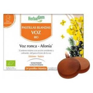 Herbalgem Pastillas Blandas Bio Voz Ronca Afonía Miel Limón 24Comp