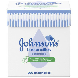 Johnson'S Baby Bastoncillos Para Bebé, Niños Y Adultos, Con Extremos De Algodón 100% Puro 200 U