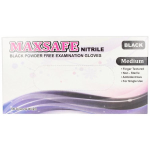 Maxsafe Nitryl Gloves Size M Black 100 Pz