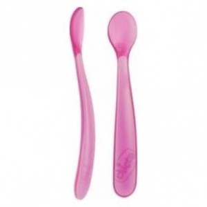 Cuchara Chico Infantil Silic Rosa 6M 2Ud
