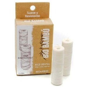 Biobambú Recambios Hilo Dental De Seda Natural 2X30M
