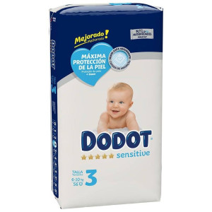 Dodot Sensitive Talla 3 Pañales 6-10 Kg 56 U