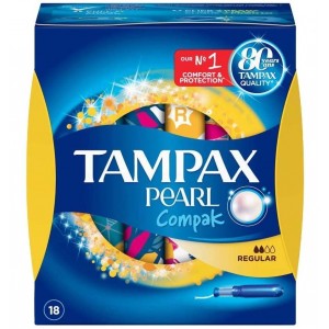 Tampax Compak Pearl Tampon 100%Algodon (Regular 16 U)