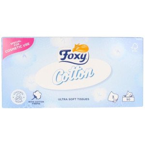Foxy Pañuelos Faciales Cotton Ultra Suaves 90Uds